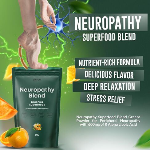 Neuropathy Superfood Blend Greens Powder for Peripheral Neuropathy with 600mg of R Alpha Lipoic Acid in Saudi Arabia