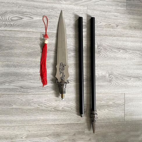 رمح أفرلورد مقاس 78.5 بوصة رمح فنون الدفاع عن النفس ذو شرابة حمراء رمح تشاو يون مجموعة ثمانية عشر سلاحًا تقليديًا غير مفتوحة in Kuwait