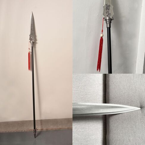 رمح أفرلورد مقاس 78.5 بوصة رمح فنون الدفاع عن النفس ذو شرابة حمراء رمح تشاو يون مجموعة ثمانية عشر سلاحًا تقليديًا غير مفتوحة in Kuwait