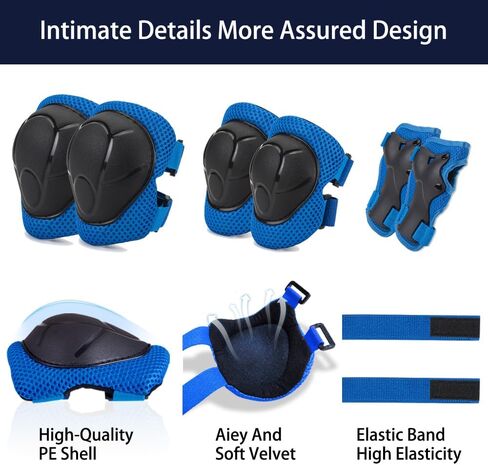 Kids Bike Helmet with LED Rear Light Kids Sports Protective Gear Set Elbow Pads Knee Pads Wrist Guards for Boys Girls Cycling Skateboard Scooter Rollerblading Toddler Helmet for Kids 3+ in Saudi Arabia