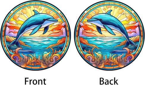 الدلافين الأعشاب البحرية نافذة الشنق الاكريليك البحر الحيوان suncatcher لوحات الزجاج الملون جدار ديكور للداخلية، هدية مثالية لمنزل جديد ديكور المنزل لأمي الجدة زوجة المعلم in Saudi Arabia