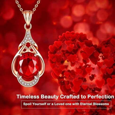 Preserved Rose with Necklace Real Foever Flowers Eternal Love Gifts for Girlfriend Wife Mom Grandma on Valentine's Day, Mother's Day, Christmas, Birthday, Thanksgiving, Wedding Red Box-Red water drop in Saudi Arabia