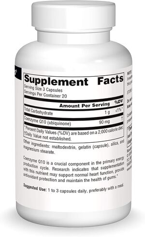 Source Natural Coenzyme Q10 Antioxidant Support 30 mg For Heart, Brain, Immunity, & Liver Support - 60 Capsules in Saudi Arabia