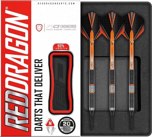 مجموعة RED DRAGON Amberjack 18 Softip Professional 18 Gram Dart مع رحلات جوية وأعمدة in Kuwait