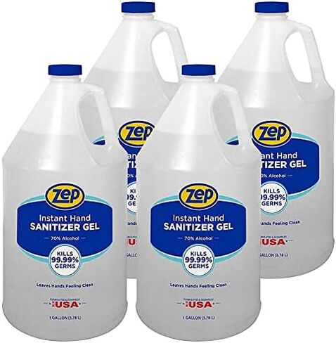 Zep Instant Hand Sanitizer Gel 70% Alcohol (1 gallon Case of 4) - Made in the USA (355824) in Saudi Arabia