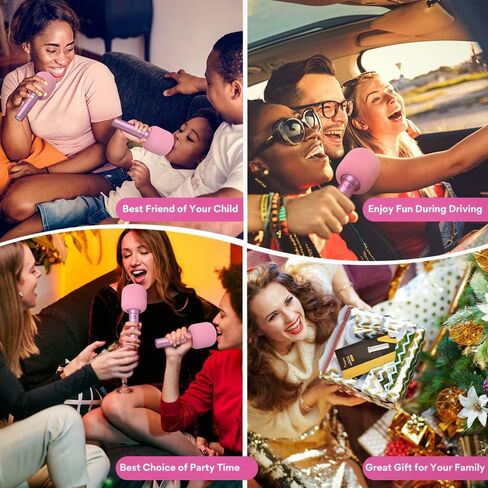 MAONO Wireless Bluetooth Karaoke Microphone, MKP100 3-in-1 Portable Handheld Mic Speaker Machine for Smartphones,Computers, Gift to Family and friends (Red Rose Gold) in Saudi Arabia