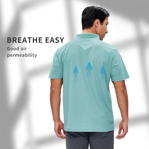 قمصان بولو للرجال جولف قصيرة راجلان سريعة الجفاف والأداء الرياضي والملابس الكاجوال in Kuwait