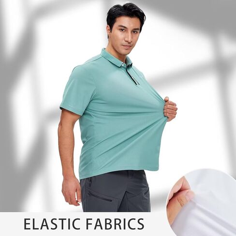 قمصان بولو للرجال جولف قصيرة راجلان سريعة الجفاف والأداء الرياضي والملابس الكاجوال in Kuwait
