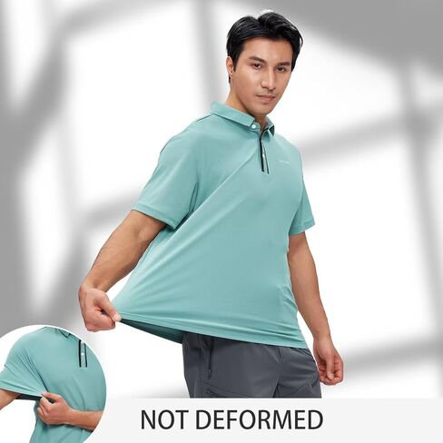 قمصان بولو للرجال جولف قصيرة راجلان سريعة الجفاف والأداء الرياضي والملابس الكاجوال in Kuwait