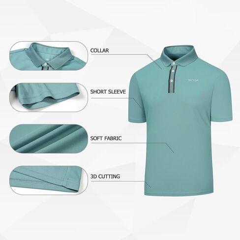 قمصان بولو للرجال جولف قصيرة راجلان سريعة الجفاف والأداء الرياضي والملابس الكاجوال in Kuwait