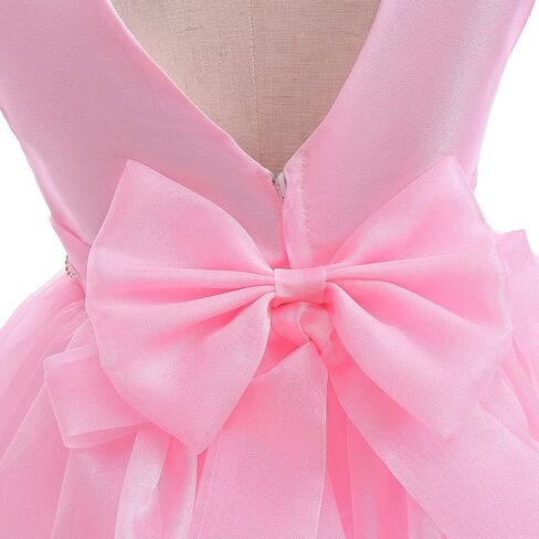 فستان فتاة الزهور من التول والدانتيل اللامع طويل ماكسي لحفلات الزفاف وحفلات أعياد الميلاد وحفلات أعياد الميلاد للأعمار من 3 إلى 14 عامًا in Kuwait