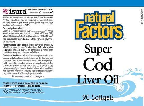 Natural Factors Cod Liver Oil, 90 Capsules in Saudi Arabia