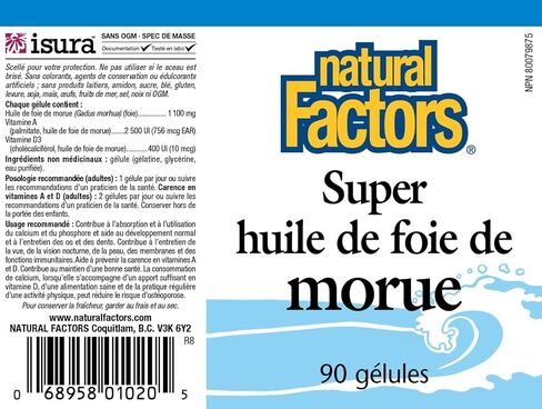 Natural Factors Cod Liver Oil, 90 Capsules in Saudi Arabia
