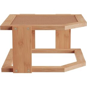 Lavish Home 2-Tier Bamboo Corner Shelf for Kitchen or Bathroom Cabinet, Countertop, Cupboard Storage and Organizer, Natural Wood Space Saving Rack 10.25 x 10.25 x 7 inches