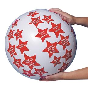 S&S Worldwide Toss 'n Talk-About Ball, Original. Beach Ball Style Ball, 24" Flat Diameter. Conversation Ball with Over Conversation Categories to Get Everyone Talking. Includes Activity Guide.