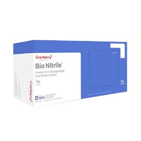 Cranberry Bio Nitrile Exam Gloves, Pack of 300, X-Small, Blue, Biodegradable, 2.2 Mil