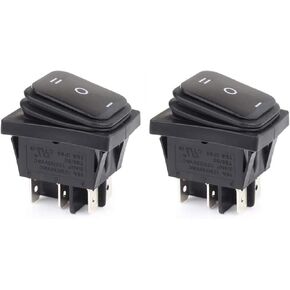 Waterproof Boat Rocker Switch 3 Position ON/Off/ON 16A 125V/250VAC for Car Boat 6P Black(Pack of 2)