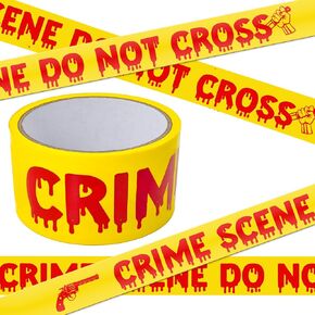 Halloween Decorations Crime Scene Tape, 2Inch x 82Ft Yellow "Do Not Cross" Hazard Warning Tape for Spooky Indoor & Outdoor Decoration, DIY Party Decor, Safety Barrier for Door, Yard, Haunted House