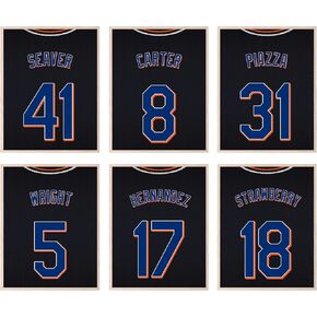 TMO2 New York Mets Poster - New York Mets Posters, New York Mets Room Decor, NY Mets Poster, Mets Wall Decor, Mets Posters, NY Mets Posters for Walls, Mets Wall Art Unframed Set of 6 (8x10")