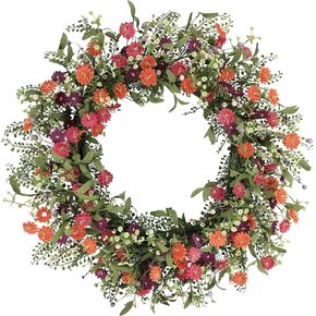 CC Christmas Decor Puleo International 30" Artificial Daisy Floral Spring Door Wreath,Green