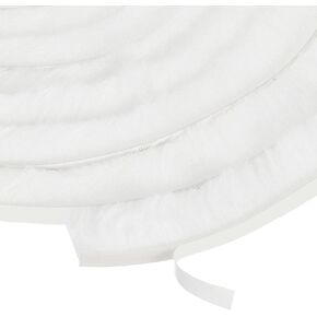 uxcell Self Adhesive Brush Seal Weather Stripping 3/16" x 3/8" x 16.4ft, Door Brush Strip for Sliding Sash Door Window Wardrobe Seal, White