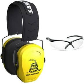 Walker's Razor Slim Passive Safety Ear Muffs Bundle with Shooting Glasses (2 Items)