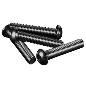M5*8 Button Head Socket Cap Bolts Screws, 304 Stainless Steel 18-8, Allen Hex Drive, Fully Machine Thread, Bright Finish, Pack of 50，Black