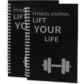 Fitness Journal,Workout Journal for Women & Men, A5 Size(5.5" x 8.2") Fitness Planner for Daily Fitness Tracking, Bodybuilding Progress, and Achieving Your Health Management Goals（2pcs）
