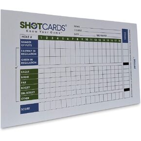 SHOTCARDS Standard Edition (Blue/Green) - Golf Shot and Stat Tracking Scorecards - Pinpoint Weaknesses and Improve Your Golf Game - Training Aid - Detailed Golf Score Tracking