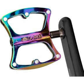 GORIX Bike Flat Pedals Oil Slick Wide Lightweight with Non-Slip Pin Spike Road Mountain MTB Bicycle(Global Edition) (GX-OIL11)