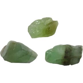 CircuitOffice 3 Piece (1-2") Green Calcite Raw Natural Healing Crystals / Stones For Wire Cabbing, Wrapping, Polishing, Tumbling, Wicca, Reiki, Cutting, Metaphysical, Chakra and Positive Energy