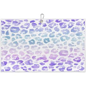 Golf Towel Purple Colorful Leopard Cheetah Print,Golf Towel for Bag Quick Dry Microfiber Golf Accessories for Yoga,Gym,Workout,Fitness,15" x 24"