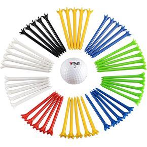 PGM Golf Tees Plastic 30/50/100 Pack, Plastic Golf Tees Durable & Long-Lasting, Reduce Friction & Increase Distance, Golf Accessories Golf Plastic Tees