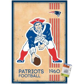 NFL New England Patriots - Retro Logo 14 Wall Poster with Push Pins