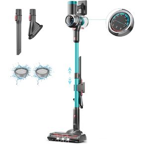 Cordless Vacuum Cleaner, 40Kpa/500W Stick Vacuum with Self-standing, Max 60 Mins Runtime, Vacuum Cleaners for Home with Dual Screen, Rechargeable Vacuum, Wireless Vacuum for Pet hair,Hardfloor,Carpet