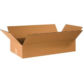 PARTNERS BRAND 24x12x4 Flat Corrugated Boxes, Flat, 24L x 12W x 4H, Pack of 25 | Shipping, Packaging, Moving, Storage Box for Home or Business, Strong Wholesale Bulk Boxes