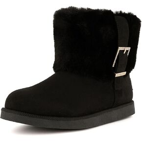 Juicy Couture Women's Slip On Winter Boots With Fold Over Fur Warm Winter Booties