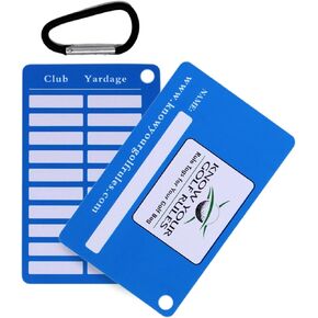 Golf Distance/Yardage Tag - Attach to Golf Bag - Erasable - Quick Reference Golf Club Range Card - Record Your Distance | Must-Have Golf Accessories for Men, Women & Junior Golfers | Tee Gift