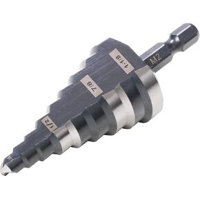 M2 HSS Quick Change 1/2", 3/4" & 7/8" Step Drill Bit Set Double Fluted Drill Bits for Hole Drilling in Stainless Steel, Copper, Aluminum, Wood, Plastic
