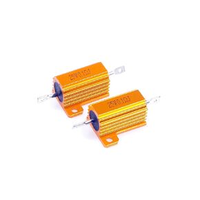 LM YN 25 Watt 0.1 Ohm 5% Wirewound Resistor Electronic Aluminium Shell Resistor Gold (Pack of 2)