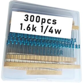 1.6k 1/4W, 1.6k 1/4W, 1.6k ohm, 1.6k 1/4W, 1.6kresistor, 1.6k ohm resistor, 1.6k ohm Metal resistor, 1.6k Metal Film resistors 1/4w(0.25w) 1% tolerance 0.01 MF Metal Film Fixed Resistor 300 pcs