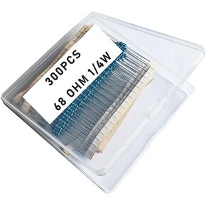 68 1/4W, 68R1/4W, 68 ohm, 68 R 1/4W, 68Ωresistor, 68 ohm resistor, 68 ohm Metal resistor, 68 R Metal Film resistors 1/4w(0.25w) 1% tolerance 0.01 MF Metal Film Fixed Resistor 300 pcs