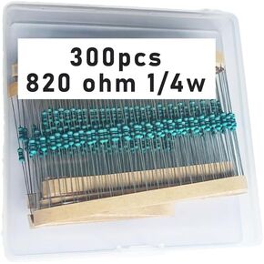 820 1/4W, 820R1/4W, 820 ohm, 820 R 1/4W, 820Ωresistor, 820 ohm resistor, 820 ohm Metal resistor, 820 R Metal Film resistors 1/4w(0.25w) 1% tolerance 0.01 MF Metal Film Fixed Resistor 300 pcs
