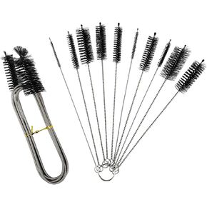 60 Inch Aquarium Filter Hose Brush+8 Inch Nylon Tube Cleaner Brush Set,Stainless Flexible Tube Cleaning Long Brush for Lab Fish Tank Aquarium and Pipes,Bottles (Black)