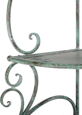 SAFAVIEH Outdoor Collection Turuca Antique Dark Green Wrought Iron 4-Tier Corner Shelf (Fully Assembled) in Saudi Arabia