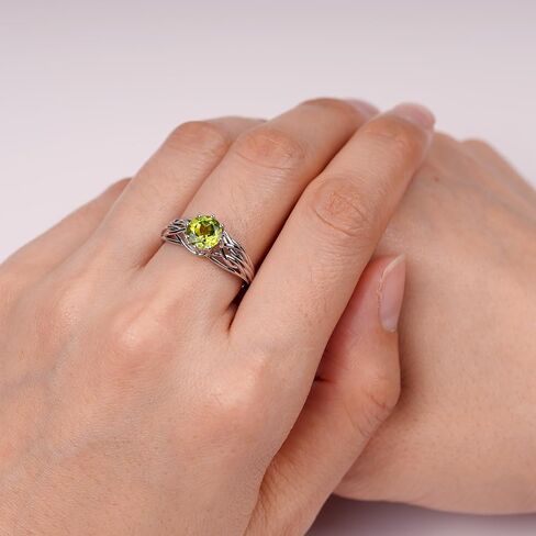 S925 Sterling Silver Round Cut 7 MM Gemstone Ring Unique Statement Ring Crossing Freeform Promise Ring Abstract Ring for Women in Kuwait