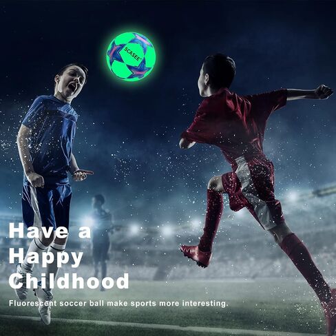 Soccer Ball Holographic Size 5 & Size 4 & Size 3 Glow in The Dark Soccer Balls with Pump and Net Ball- Gifts for Kids,Men,Adults in Saudi Arabia