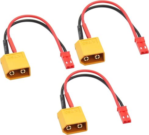 3 قطع XT60 ذكر إلى JST ذكر محول موصل مع كابل 20awg 3 بوصة، لبطارية ليثيوم RC موصل شحن نموذج بطاريات الطائرة بدون طيار كوادكوبتر in Saudi Arabia