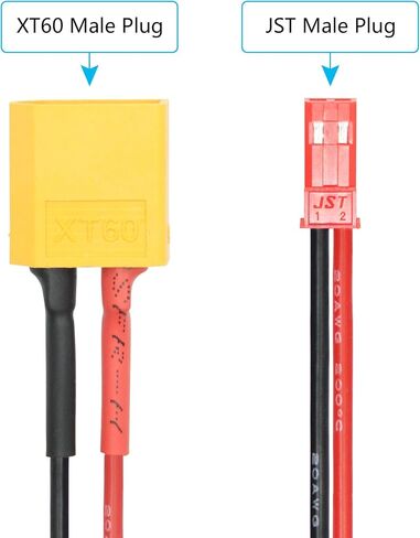 3 قطع XT60 ذكر إلى JST ذكر محول موصل مع كابل 20awg 3 بوصة، لبطارية ليثيوم RC موصل شحن نموذج بطاريات الطائرة بدون طيار كوادكوبتر in Saudi Arabia