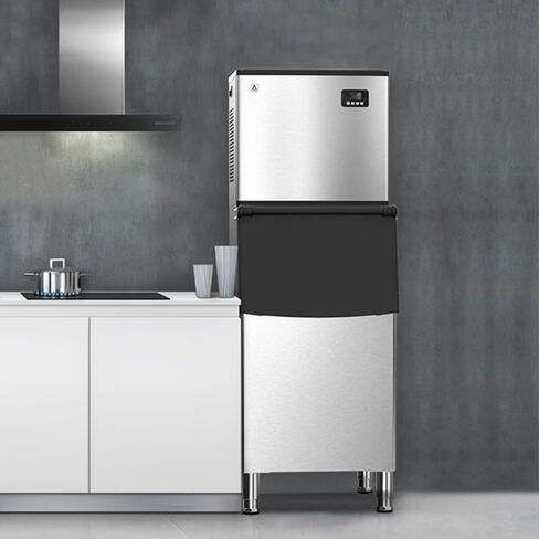 Commercial Ice Maker Machine - 350LBS/24H, 220LBS Capacity, Stainless Steel, Self-Cleaning, Efficient & Energy-Saving, Powerful Ice Making in Saudi Arabia